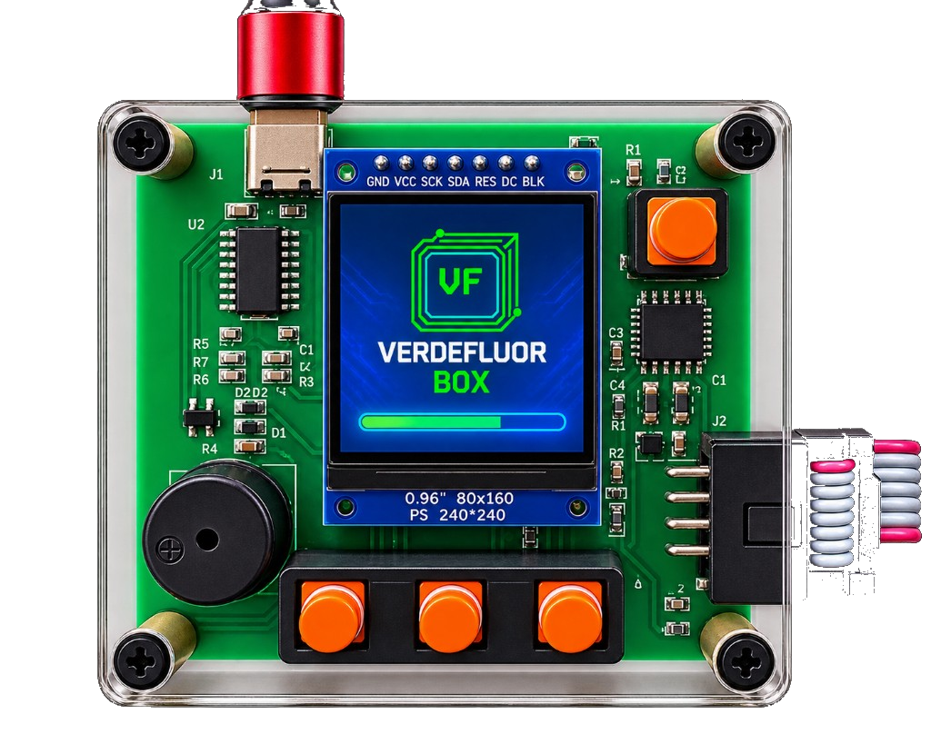 Vista frontal del Box compatible con el firmware VerdeFluor